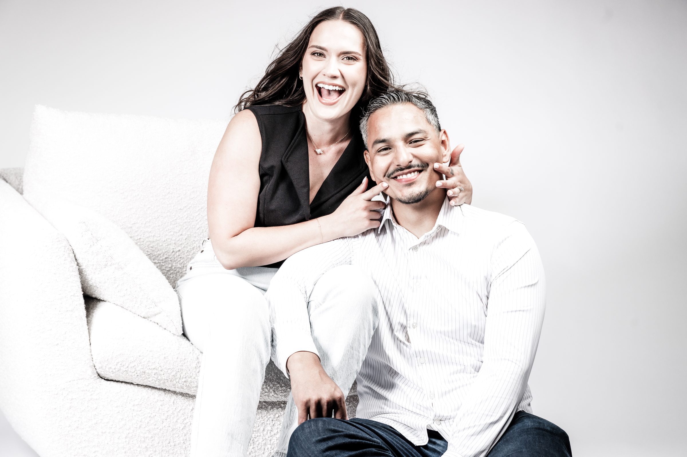 Magazine style engagement photo